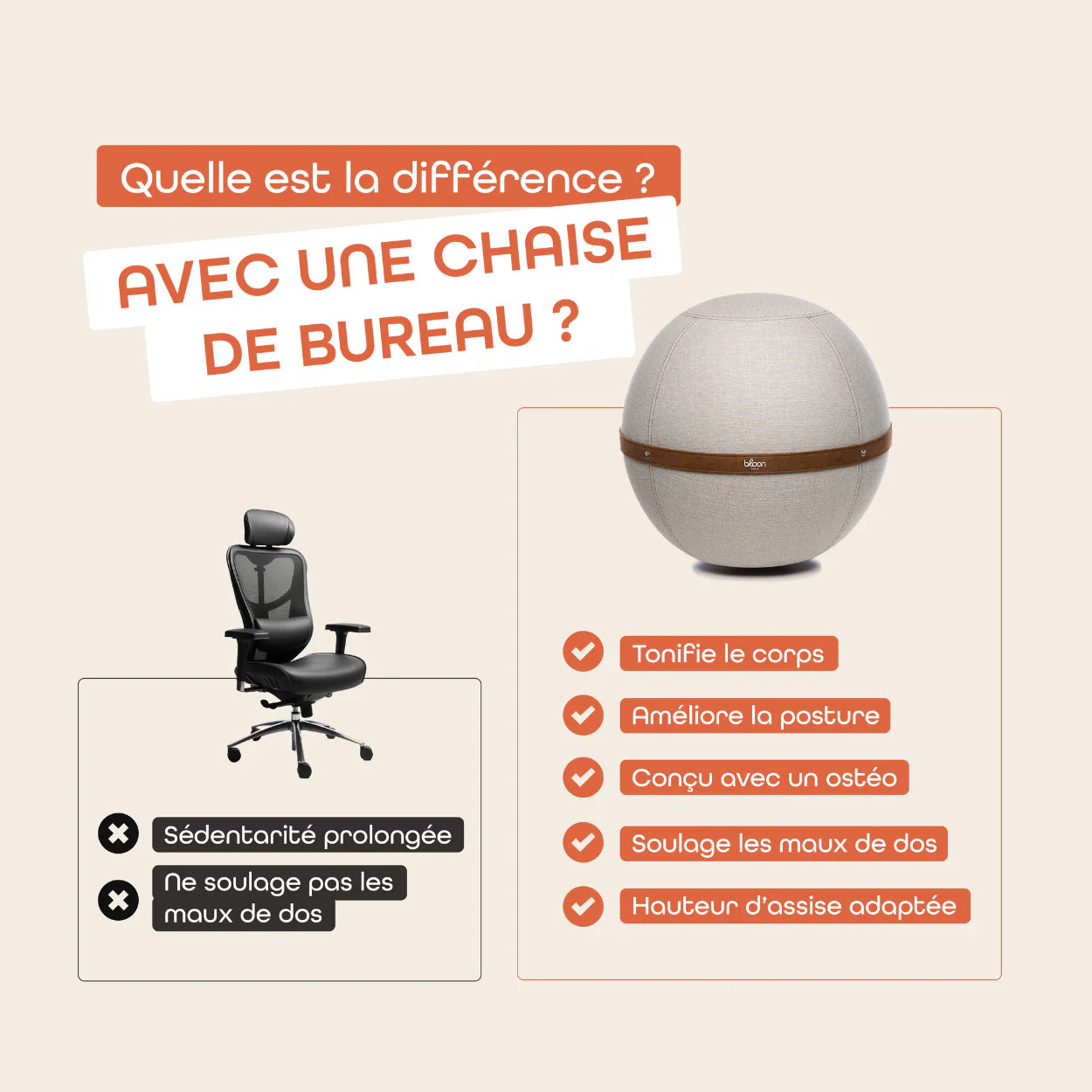 photo du produit bloon ballon pourquoi pas un siège ergonomique mais un ballon ergonomiques